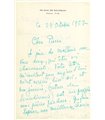 BIBESCO Marthe, princesse. Femme de lettres. Lettre autographe (G 3552)