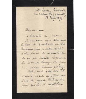 BRUNEAU Alfred, compositeur. Lettre autographe (G 3116)