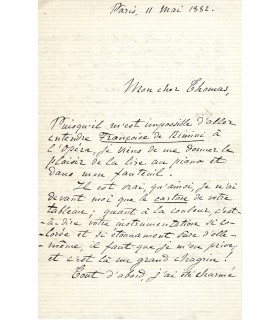 MASSE Victor, compositeur. Lettre autographe (G 2358)