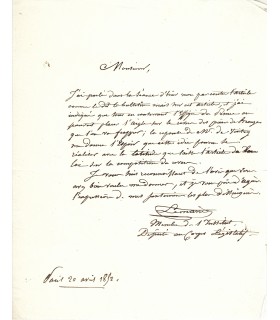 LEMAIRE Henri, sculpteur.Lettre autographe (G 2841)