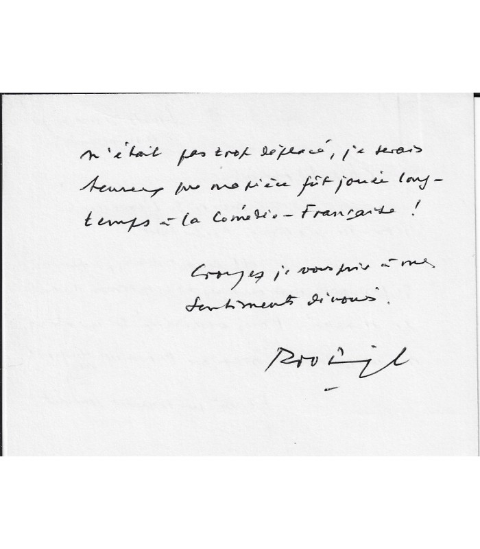 PINGET Robert. Ecrivain. Carte autographe (Réf. E 10263)