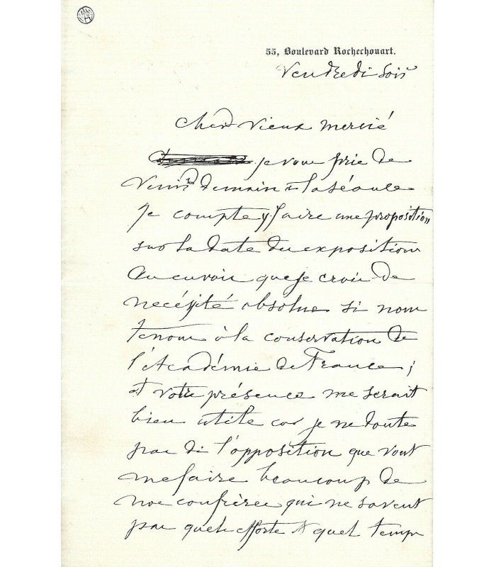 HEBERT Ernest, peintre. 4 Lettres autographe (G 4185)