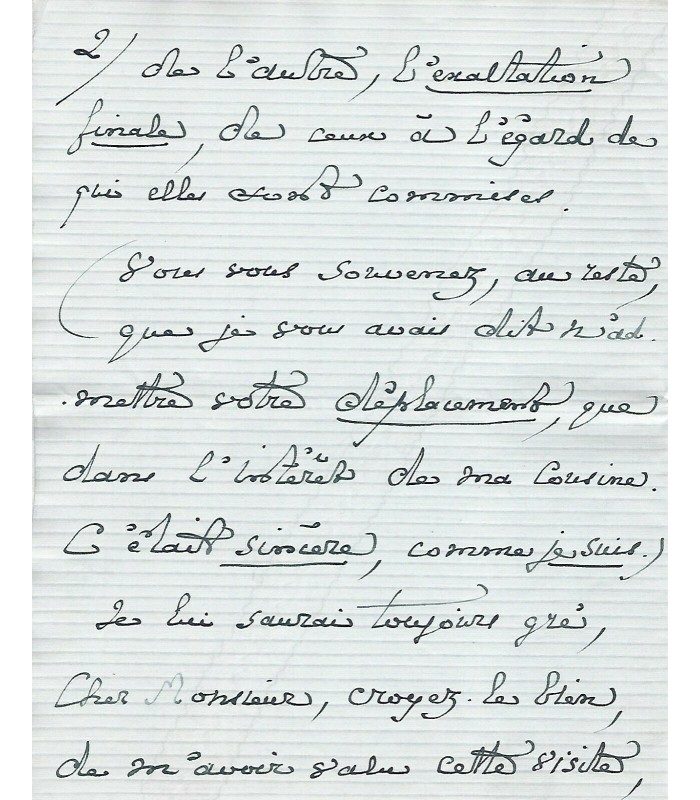 MONTESQUIOU Robert de, homme de lettres. Lettre autographe, 14 juin 1912 (Réf. G 4270)