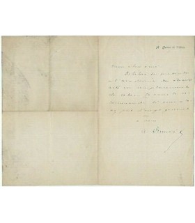 DUMAS Alexandre, fils, romancier, dramaturge. Lettre autographe (G 4386)