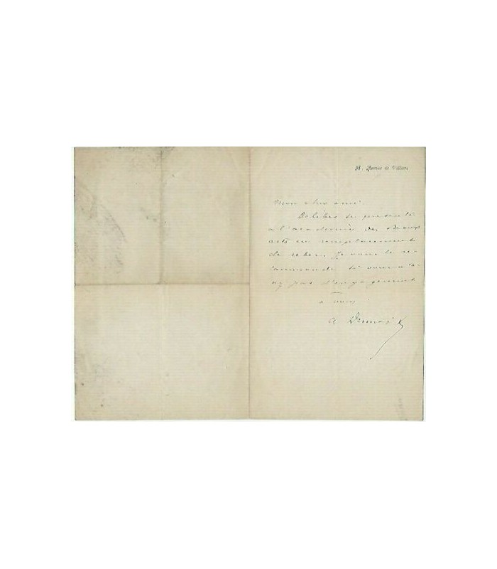 DUMAS Alexandre, fils, romancier, dramaturge. Lettre autographe (G 4386)