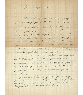 SAINT-SAËNS Camille, compositeur. Lettre autographe (G 4360)