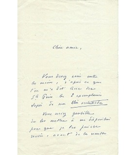 JOUHANDEAU Marcel, écrivain. Lettre autographe (G 4622)