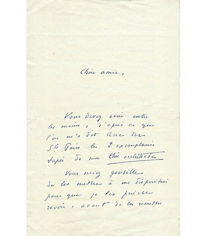 JOUHANDEAU Marcel, écrivain. Lettre autographe (G 4622)