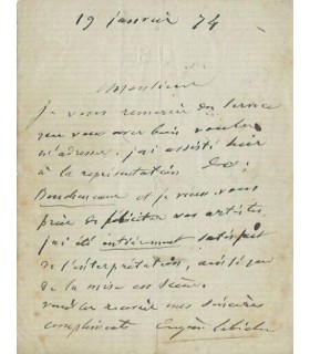 LABICHE Eugène, dramaturge. Lettre autographe (G 4933)