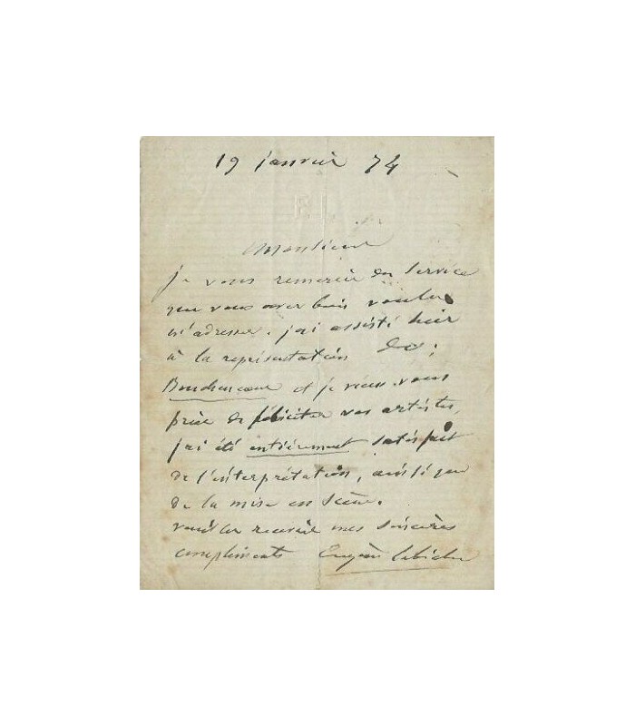 LABICHE Eugène, dramaturge. Lettre autographe (G 4933)