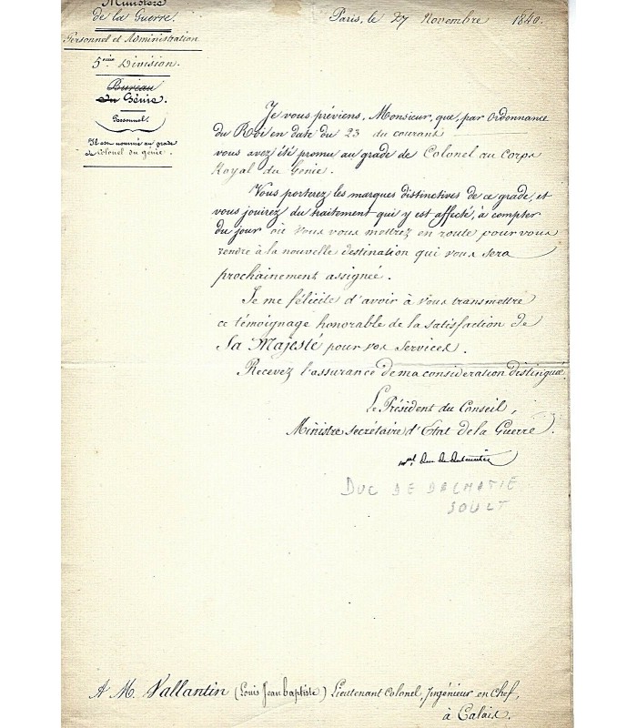 SOULT Nicolas, dit Duc de Dalmatie. 3 pièces signées (G 4974)