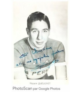 QUEUGNET Roger, coureur cycliste. Photographie noir et blanc, signée et dédicacée (G 4994)