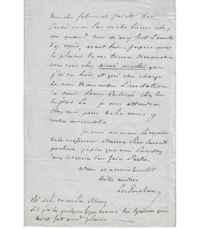 [LAMARTINE]. DE PIERRECLAU. 7 lettres autographes (G 5054)