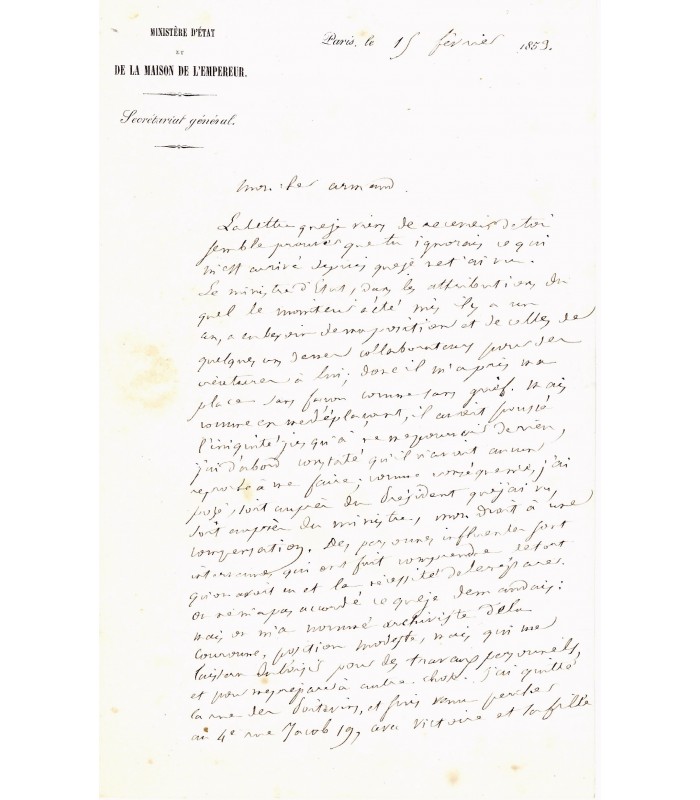 GRUN (Alphonse), juriste et journaliste. 2 lettres autographes (G 5059)