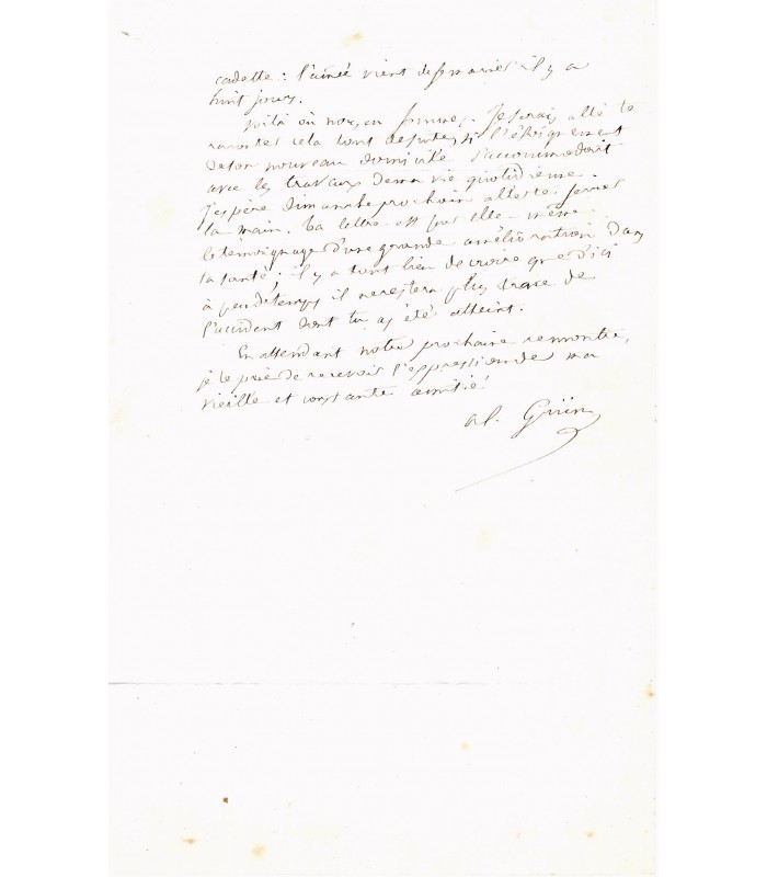 GRUN (Alphonse), juriste et journaliste. 2 lettres autographes (G 5059)