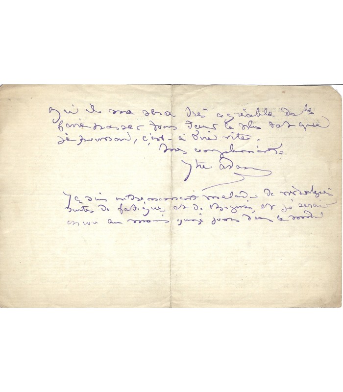 ADAM (Juliette), ecrivaine. 2 lettres autographes à F. Lollié (G 5061)