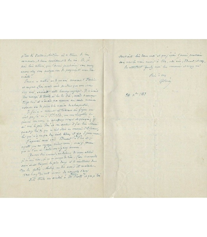 BRION Gustave, peintre alsacien. Lettre autographe (G 5077)