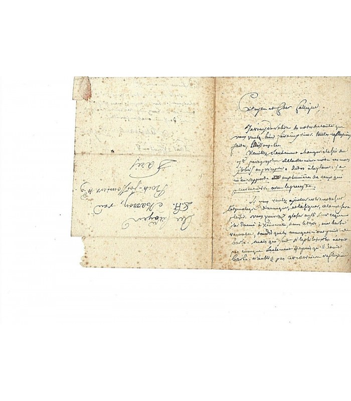 DEGUERLE JEAN-MARIE, écrivain. Manuscrit autographe et lettre autographe (G 5101)