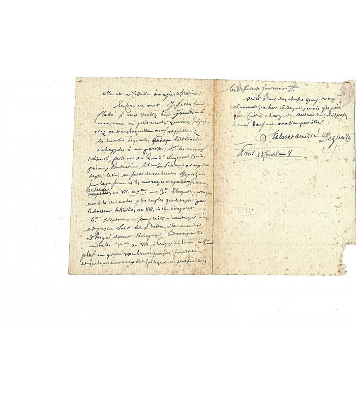 DEGUERLE JEAN-MARIE, écrivain. Manuscrit autographe et lettre autographe (G 5101)