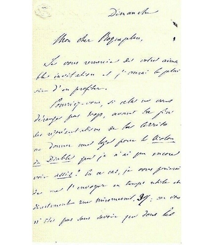 FIORENTINO Pier-Angelo, auteur italien. Lettre autographe (G 5120)