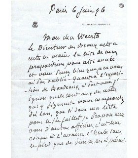 PUVIS DE CHAVANNES, Pierre, peintre. Lettre autographe (G 5196)