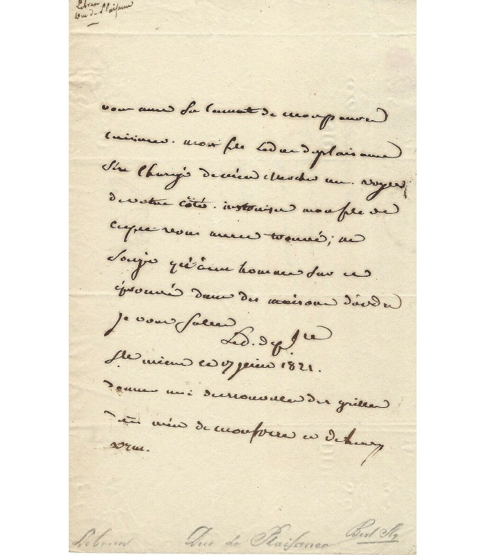 LEBRUN Charles-François, homme d'Etat. Lettre autographe (G 5240)