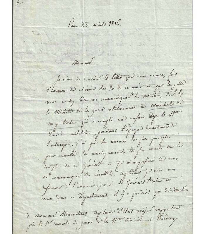 ARGOULT Antoine, homme politique. Lettre autographe (G 526)