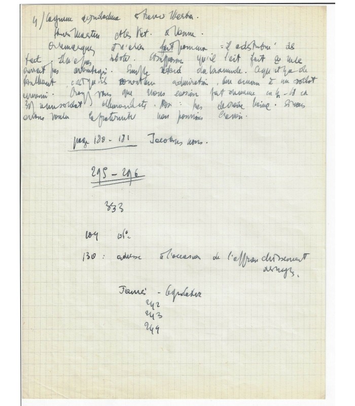 SARTRE Jean-Paul, philosophe, écrivain, dramaturge.  Manuscrit autographe, Affaire H Martin (Réf. G 928)