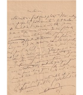 AUDIBERTI Jacques, belle lettre à André Rolland de Renéville