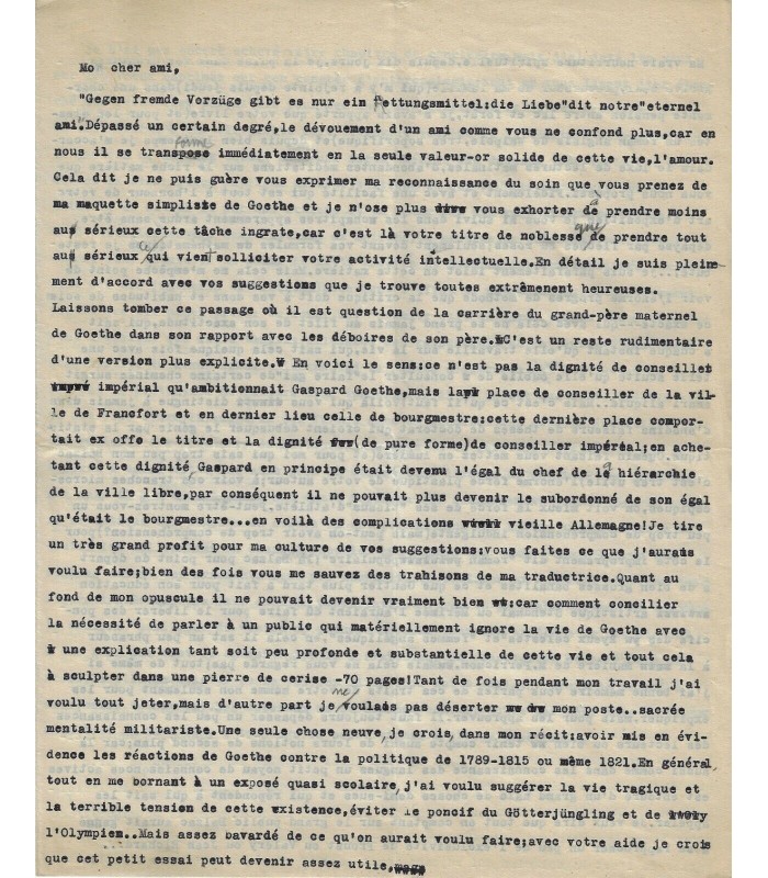 AMANN Paul, écrivain autrichien. Lettre dactylographiée signée (G 1389)