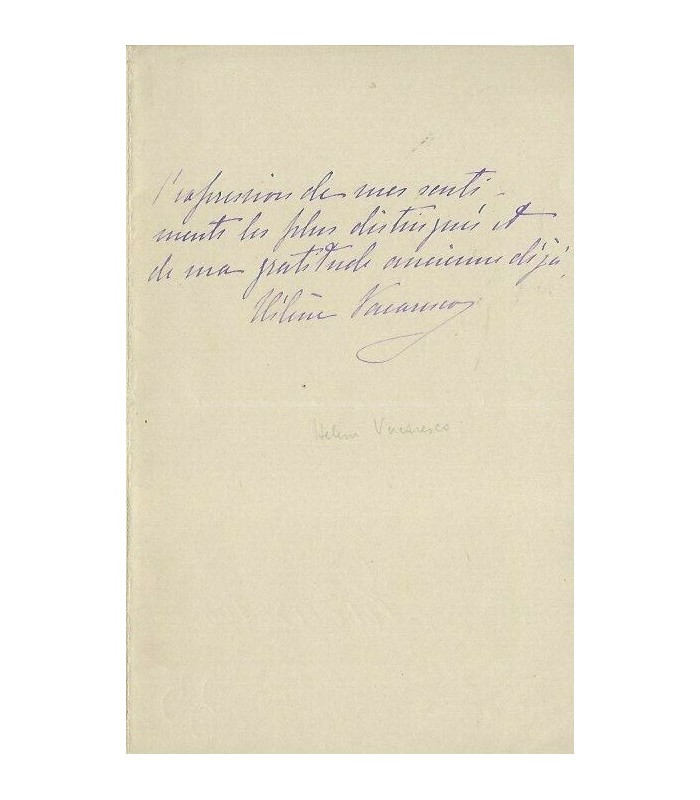 VACARESCO Hélène, femme de lettres roumaine. 2 lettres autographe (G 4707)