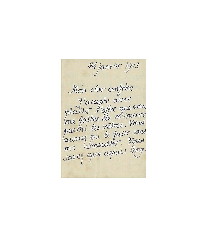 LOUYS Pierre, romancier. Lettre autographe (G 4637)