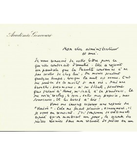 BAUER Gérard, écrivain. Lettre autographe (G 4577)