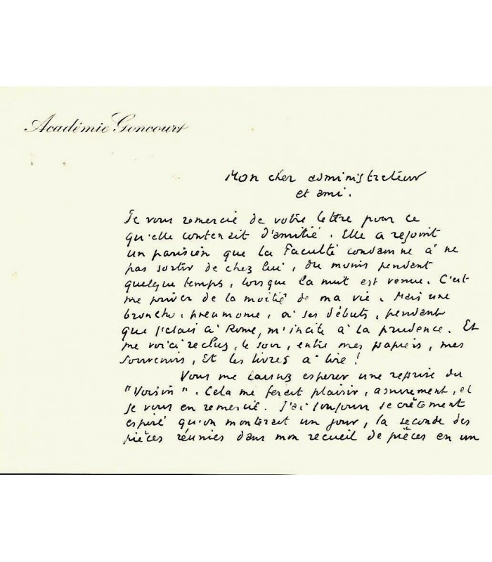 BAUER Gérard, écrivain. Lettre autographe (G 4577)