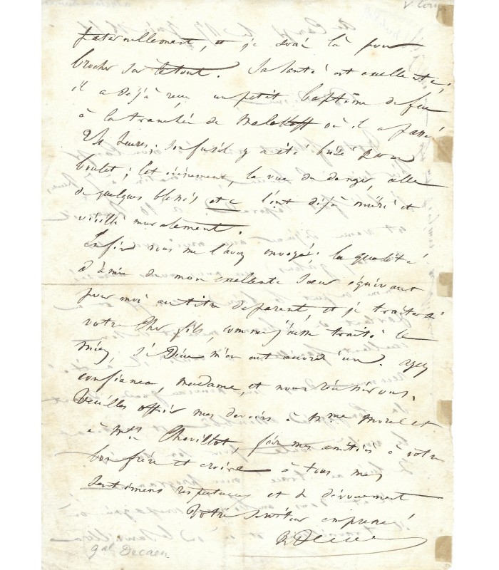 DECAEN (Claude Théodore), général. Lettre autographe  (G 656)