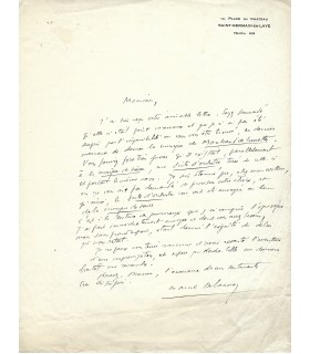 DELANNOY Marcel, compositeur. Lettre autographe. (G 3351)