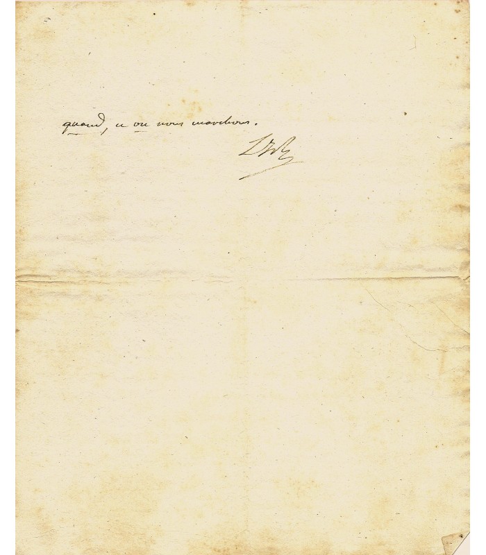 BOURBON-CONDE (Louis Joseph de). Général en chef de l'Emigration. Lettre autographe, 30 juillet 1796 (Réf. G 561)