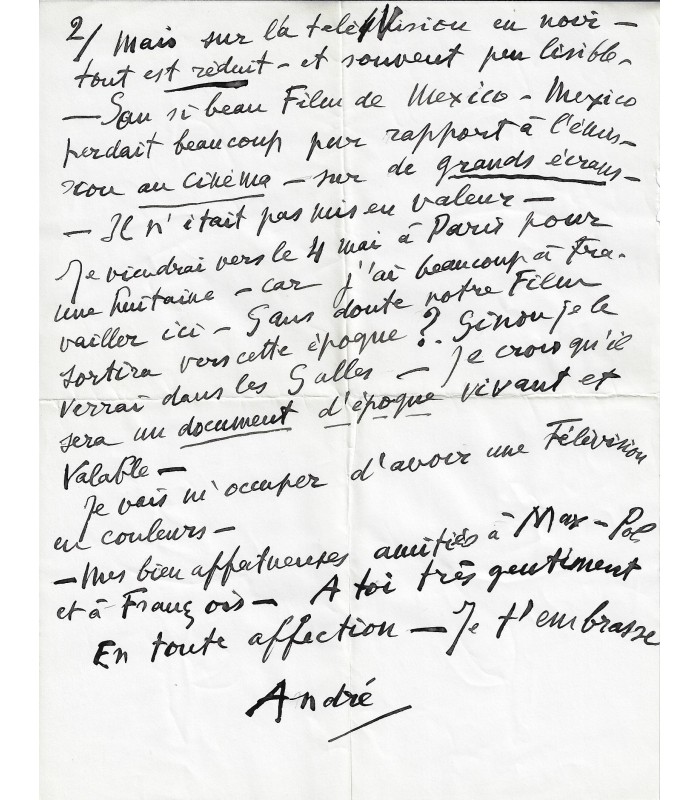 DUNOYER DE SEGONZAC, peintre et aquarelliste, illustrateur. Lettre Autographe  (G 5597)