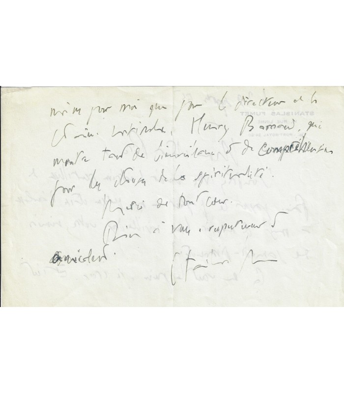 FUMET (Stanislas). Essayiste, poète. 2 lettres (Réf. E 10088)