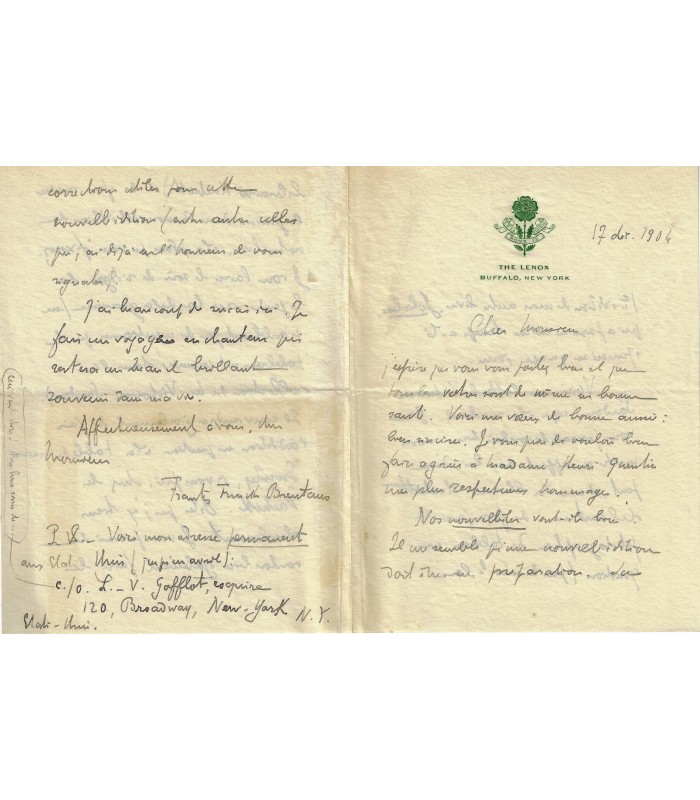 FUNCK-BRENTANO (Frantz). Historien, archiviste-paléographe. 8 lettres + 1 carte postale (Réf. E 10181)