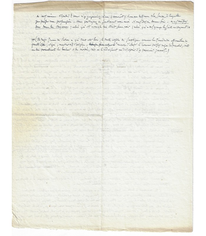 GOUNOD (Charles). Compositeur. Manuscrit (1 page) sur le doute, le chaos, la foi...