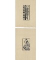 HASEGAWA (Kiyoshi). Peintre-graveur, illustrateur. Lettre + gravures sur bois