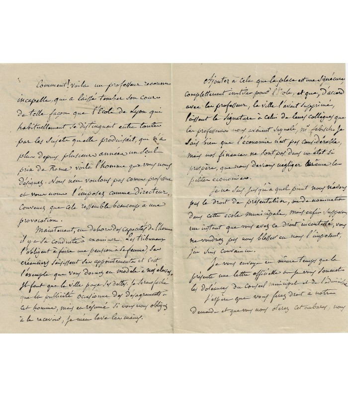 HENON (Jean-Jacques). Médecin botaniste. Député du Rhône. Maire de Lyon. Lettre (Réf. E 10309)