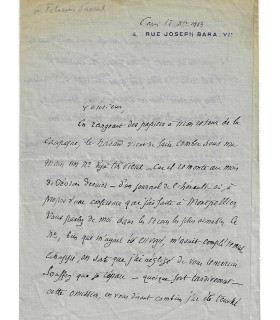 LA GORCE (Pierre de). Historien. Lettre à Félicien Pascal (1913) (Réf. G 827)