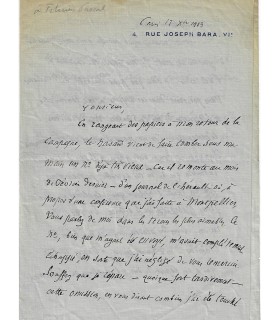 LA GORCE (Pierre de). Historien. Lettre à Félicien Pascal (1913) (Réf. G 827)