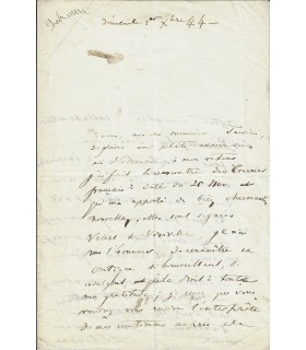 LEHMANN (Henri). Peintre d'histoire et portraististe allemand. 2 Lettres (Réf. G 4358)