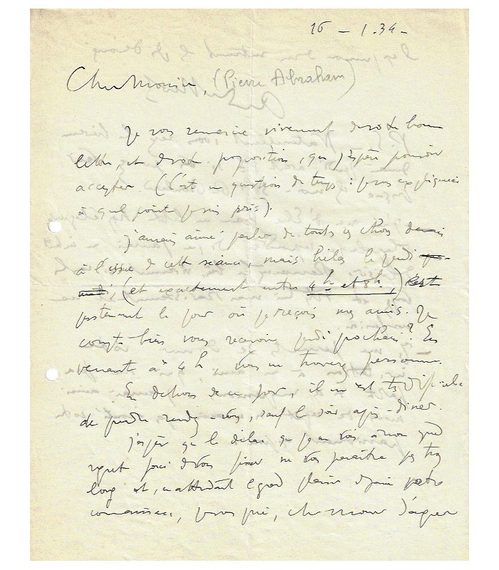 LHOTE (André). Peintre cubiste, théoricien de l'art, graveur et illustrateur. Lettre (Réf. G 3228)