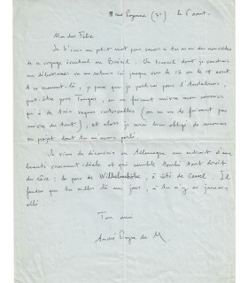 MANDIARGUES (André Piyere de). Ecrivain. Lettre au peintre surréaliste Félix Labisse (Réf. G 4498)