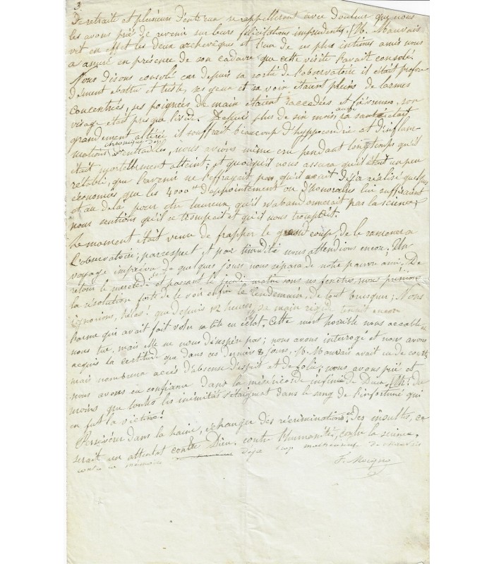 MOIGNO (Fr. Marie, abbé). Physicien. Manuscrit  sur l'astronome de l'Observatoire V. Mauvais (Réf. G 1546)