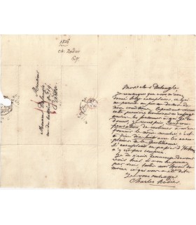 NODIER Charles. Ecrivain, préromantique. Lettre autographe à l'éditeur Delangle, 1826 (Réf. G 3740)